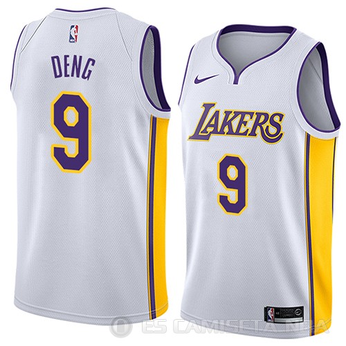 Camiseta Luol Deng #9 Los Angeles Lakers Association 2018 Blanco - Haga un click en la imagen para cerrar